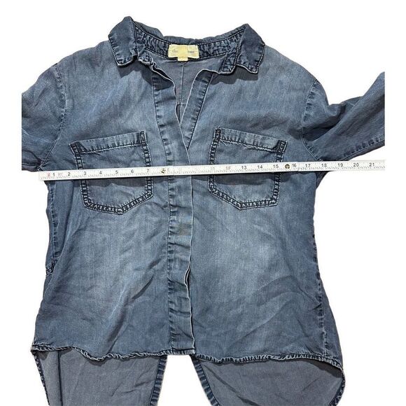 Anthropologie Cloth & Stone Split Back Chambray Button Down Sz S Womens - Picture 6 of 9